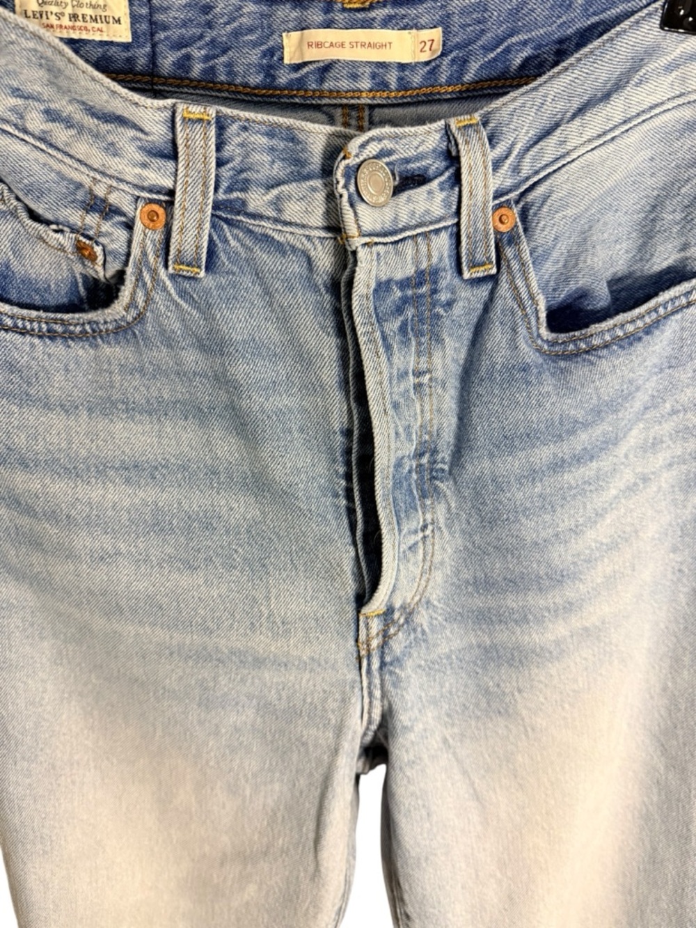 Levi’s Ribcage Straight Jeans 27x29 Light Wash High Rise Vintage Fit - Picture 4 of 9